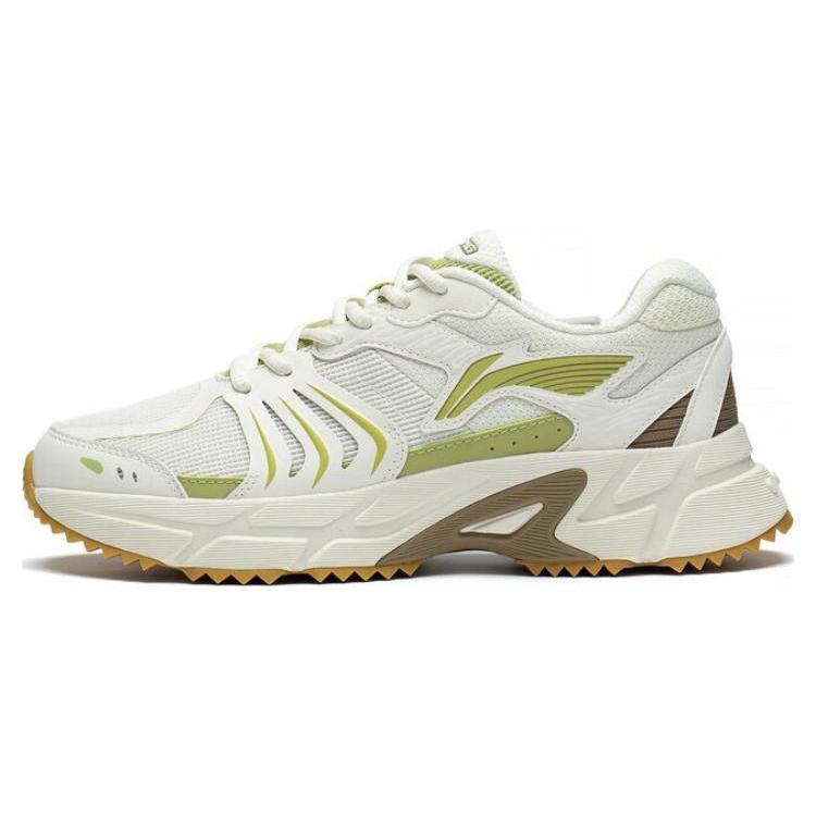 New LiNing Pick Up The Light Durable Breathable Low Top Running Shoes Women's White Green ARXT006-2