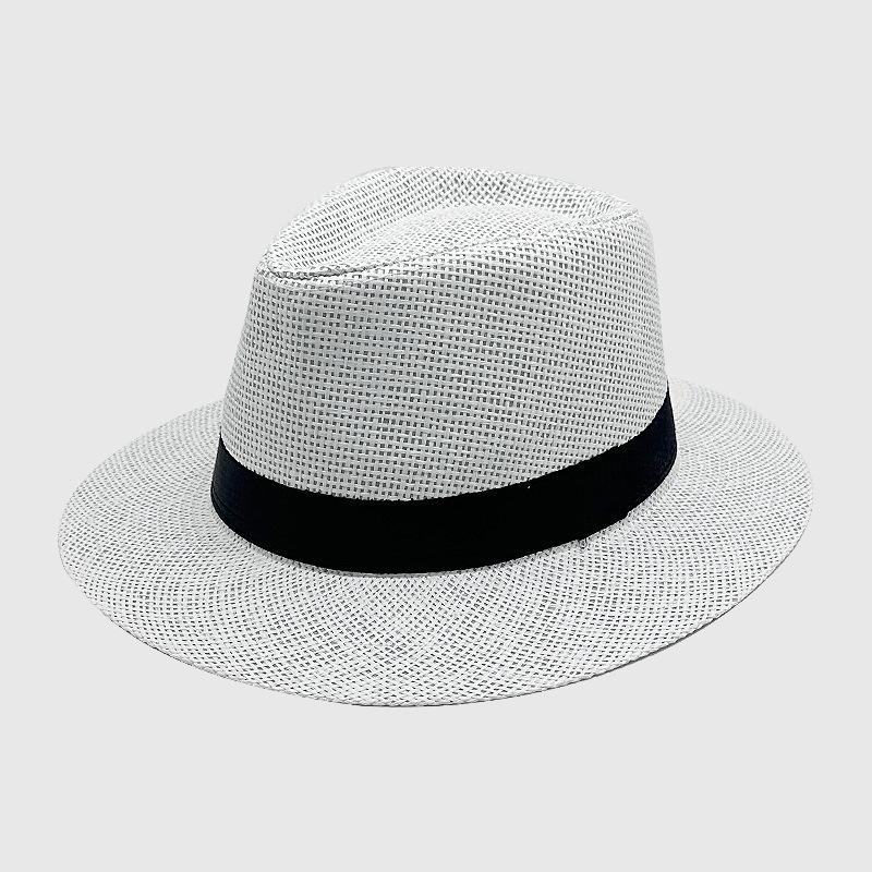 Monofilament grass top hat solid color parent-child papyrus top hat sunshade summer and autumn sunscreen hat outdoor beach straw hat British