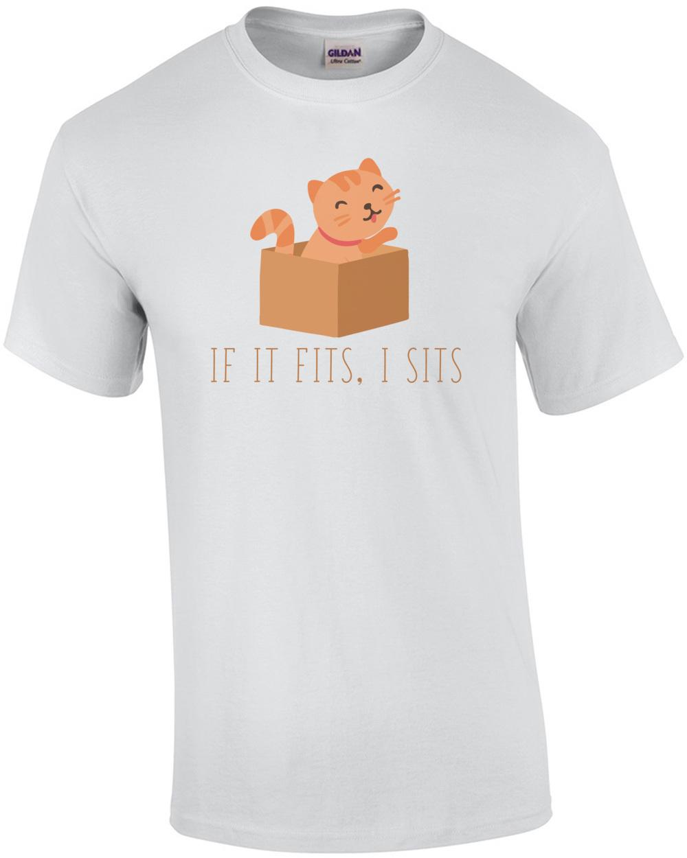 If it fits, I sits. Funny Cat T-shirt Unisex T-Shirt S