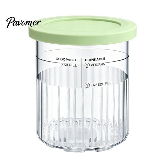 Yogurt Storage Tubs Ice Cream Pint Containers for Ninja NC500, NC500C, NC501, NC501C Series, Food Grade Kitchen Gadgets Treats Plastic Replacement Cup