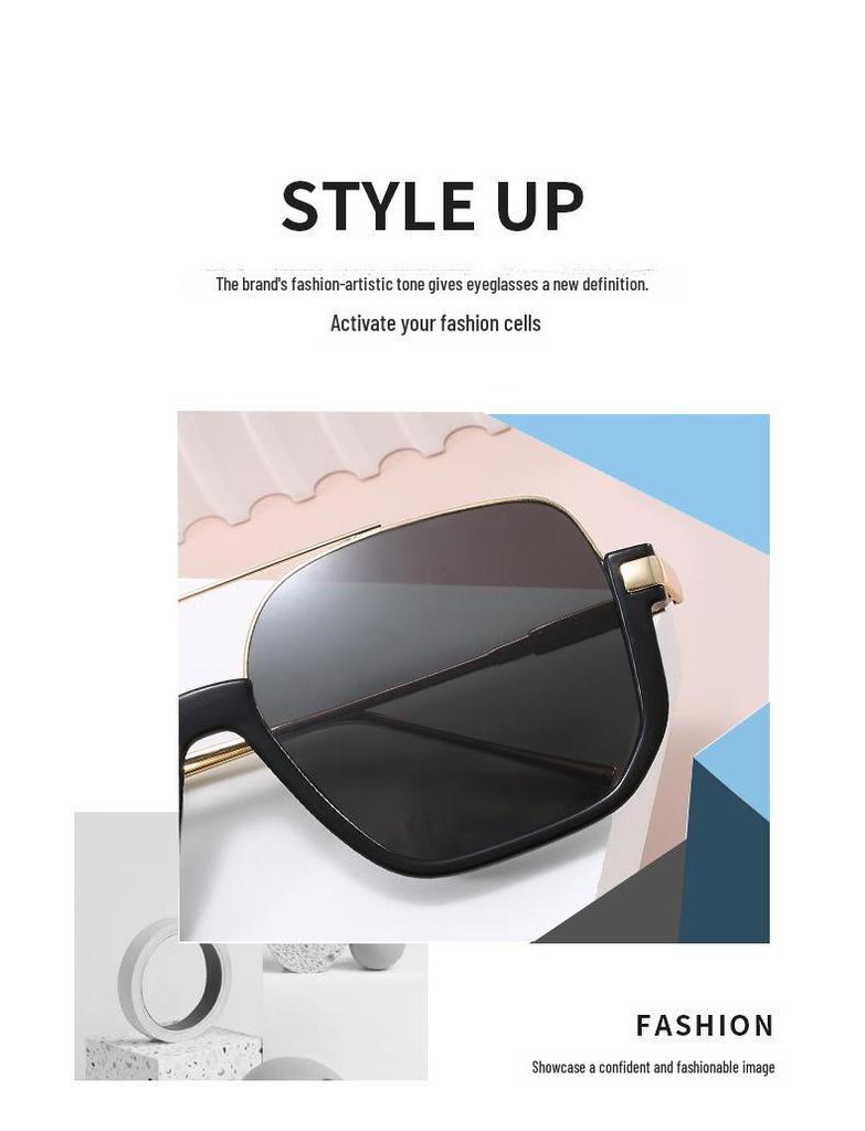 TY822 Korean Style Anti-Glare Half-Frame Sunglasses for Trendy Street Style Look