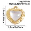 2pcs White Shell Oil Dripping Charm Real Gold Plated Love Round Water Droplet Stainless Steel Charms For Jewelry Making Supplies