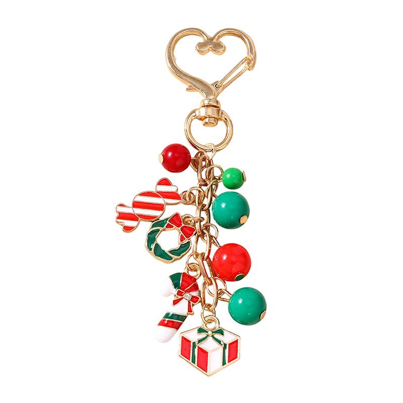 Cute Christmas Keychain Snowman Key Ring Pendants For Women Girls Handbag Decor Diy Handmade Jewelry Gift