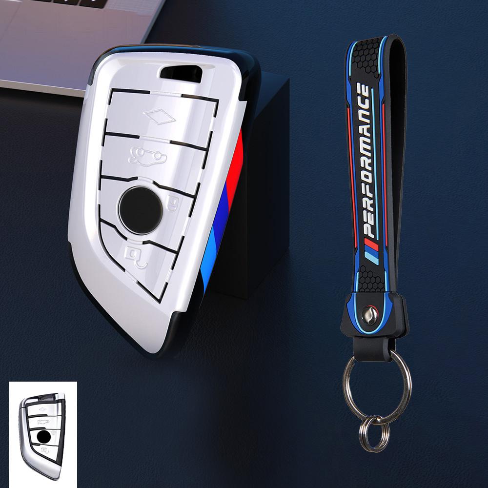 AAAPJ1 For BMW X1 X3 X4 X5 F15 X6 F16 G30 7 Series 525 F30 118i 218i G11 F48 F39 520 Carbon Fibre Car Key Cover Case Shell Keyless Bag