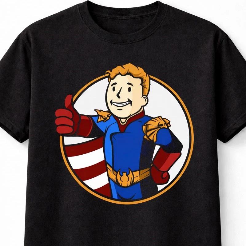 Homelander Vault Boy Fallout The Boys Patriotic Superhero TShirt Unisex S5XL S