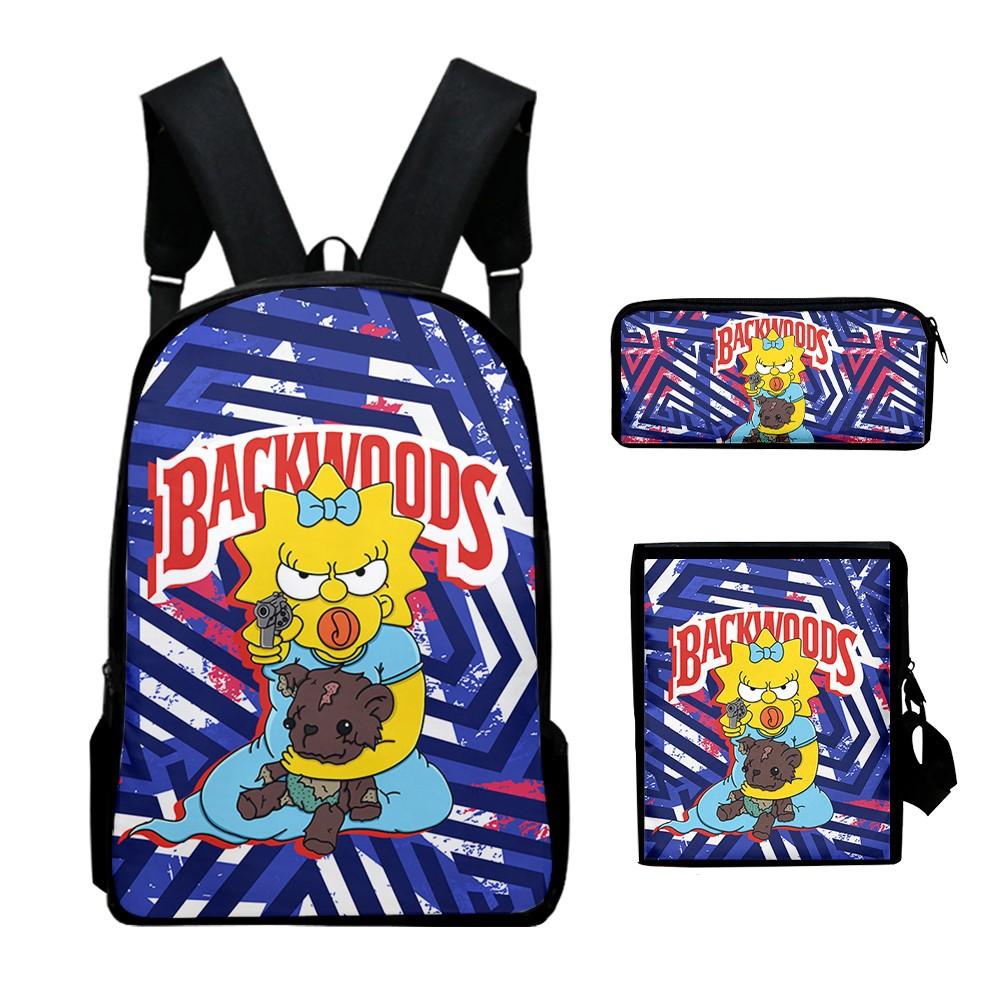 My Singing Monsters Backpack Set 3-in-1 Cartoon School Bag for Kids Boys Girls with Pencil Case and Crossbody Bag
