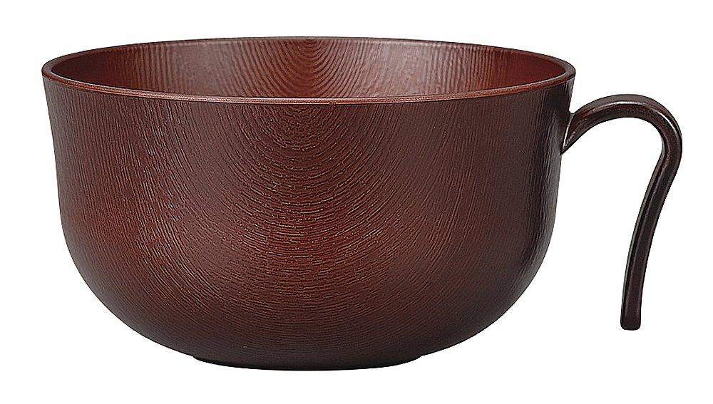 Miyamoto Sangyo Woody Soup Bowl with 320ml Handle, Rose, Small,