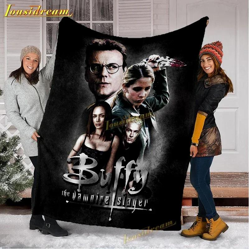 Coperta Buffy Flanella Vampire Slayer TV Flanella Morbida Coperte Portatili Calde Plaid per Biancheria da Letto Viaggio