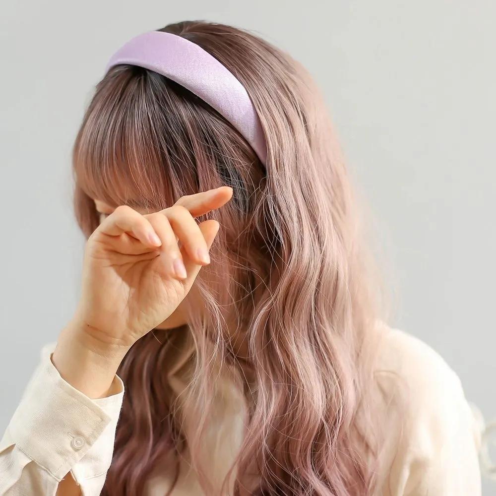 Living Plus Pearl Style Design Satin Volume Hairband Purple
