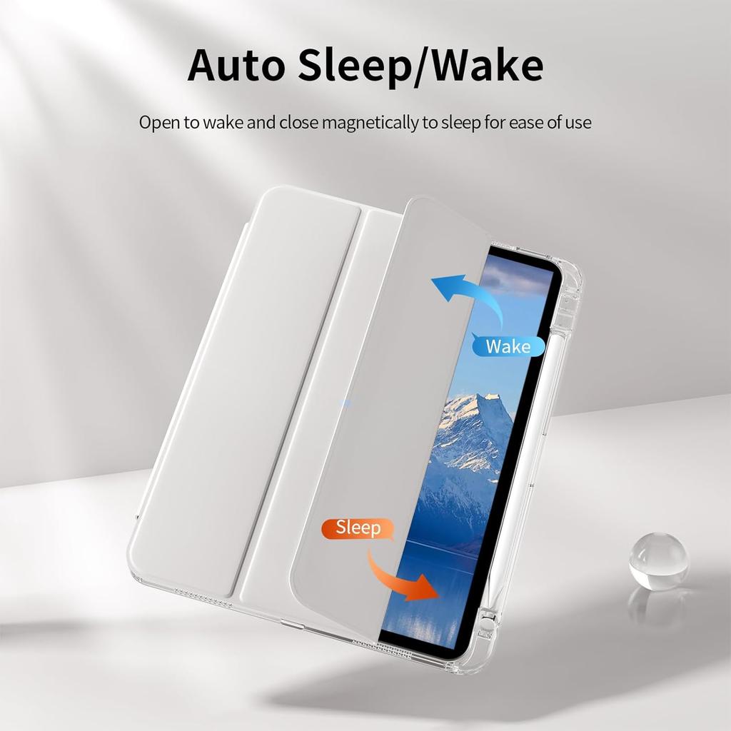 Case for iPad 5 6 7 8 9 10 11 Air 1 2 3 4 5 6 7 Mini 6 7 PC Matte Clear Transparent Acrylic Back Shell Auto Wake/Sleep