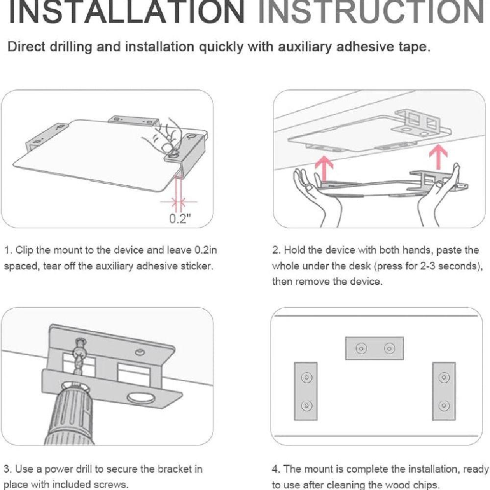 Multi-functional Metal Under Desk Mount Anti-Scratch Organizer Under Desk Shelf Storage Bracket Laptop Under Desk Home