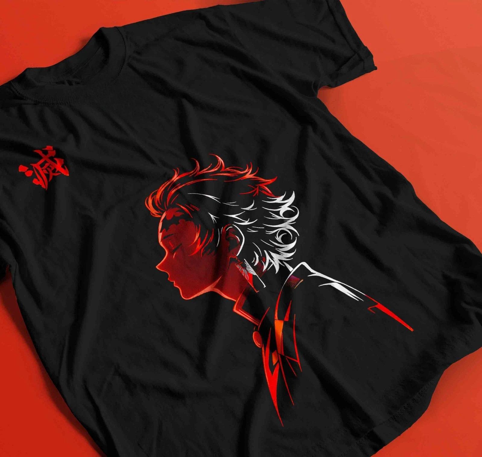 Tanjiro Demon Slayer Tshirt Kimetsu No Yaiba Horror Anime Nezuko Shirt Summer Unisexs and Womens Breathable Tshirt Top M