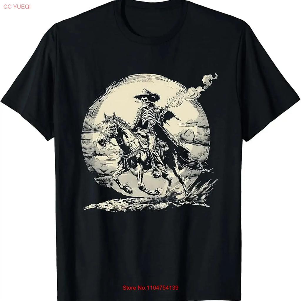 Skeleton Horse Rider Western T Shirt Cowboy Rodeo Saloon Vintage Washed Unisex Casual Comfortable Stretched Breathable Graphic
