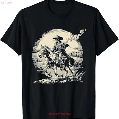 Skeleton Horse Rider Western T Shirt Cowboy Rodeo Saloon Vintage Washed Unisex Casual Comfortable Stretched Breathable Graphic