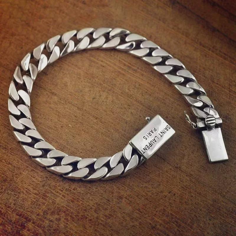Men's Thick Cuban Chain Bracelet - Punk Style Braided Hip-Hop Accessory