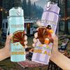 1PC Turkey Drink A Lot Humorous 750ml Color Plastic Sports Water Bottle Leakproof Flip Straw Lid Suitable for Sports Office Home Use