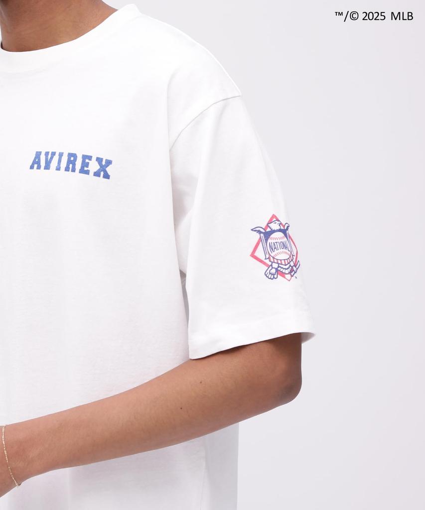 Avirex MLB TOKYO SERIES DODGERS T-SHIRT, Men's Short Sleeve T-Shirt, Size 2XL, Off-White, 033, 783-5134057