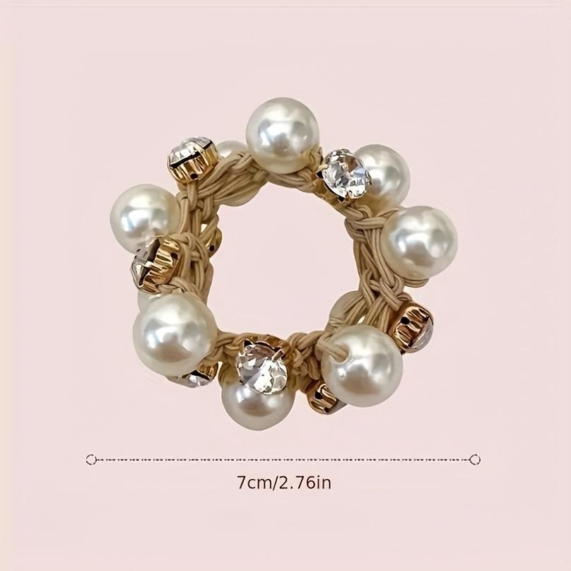 3pc Women'S Simple And Elegant Pearl Hairband Simple And Elegant Artificial Pearl Headband, Elastic Band