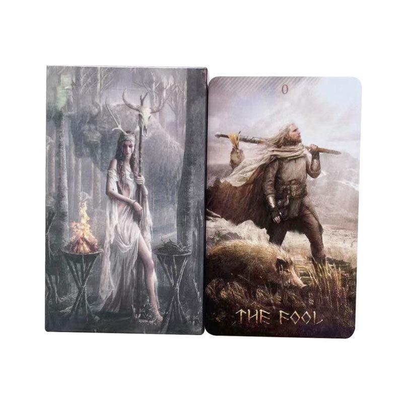 80 Tarotkarten Runisches Tarot Vollständiges englisches Deck Brettspiel Familienparty Papierkartenspiel Interaktiv Fo