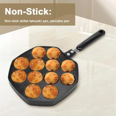 Takoyaki Grill Pan Plate 12 Holes Non-Stick Cooking Grill Baking Pan Octopus Ball Baking Tray for Squid Balls Pancakes