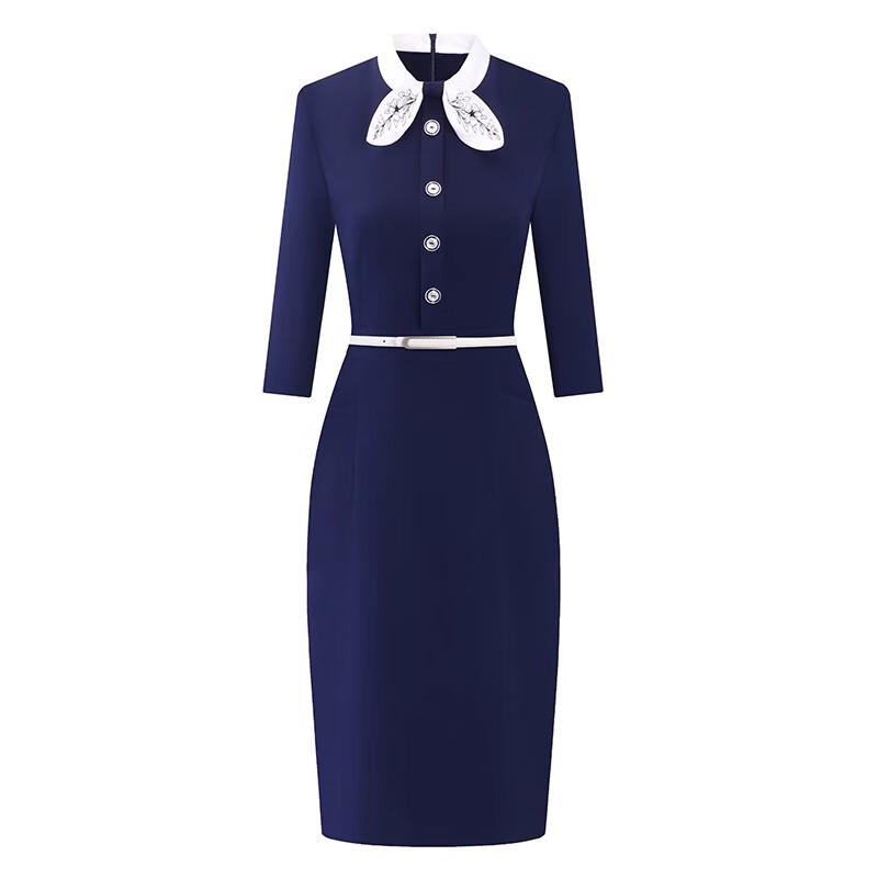 

Tluoman Professional Three-Quarter Sleeve Formal Dress 2XL