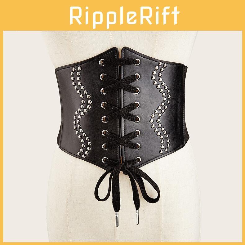 Rivet Fashionable And Strap Design Women Elastic Waistband For Dressing Dress