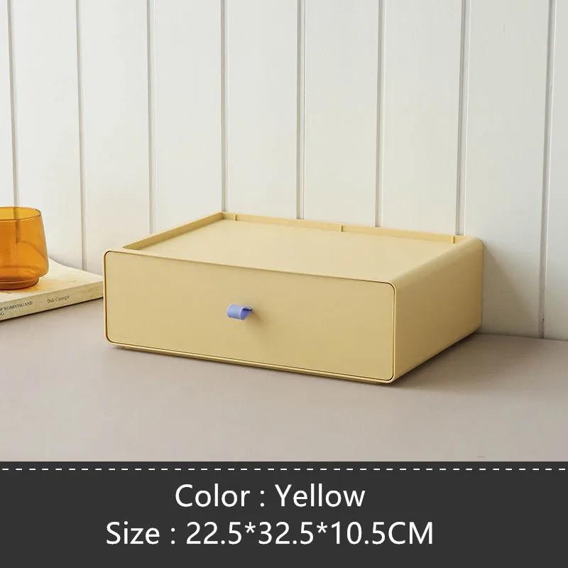 1PC Desktop Stackable Organizer Drawer Office Accessories Storage Box Makeup Plastic Storage Hoom Storage Box