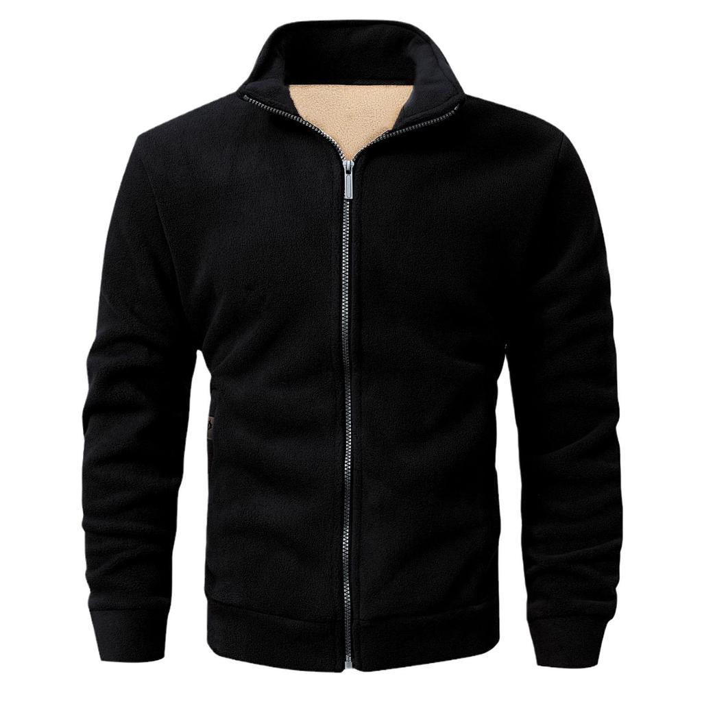 Herren Casual Sports Reißverschluss Stehkragen Hoodie Mantel Herren Einfarbig Strickjacke