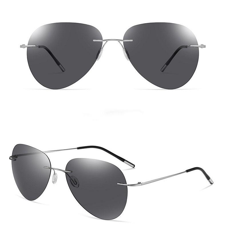 Frameless Ultra-Light Polarized Night Vision Glasses Toad Glasses High Definition Color-Changing Outdoor Sunglasses Driving Uv-Proof Sunglasses