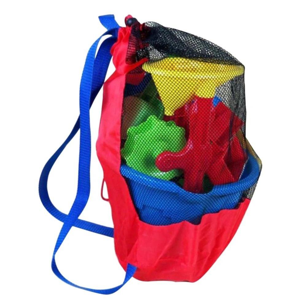 Bolsa de Praia Leve Bolsa de Armazenamento Dobrável de Malha Mochila Conveniente para Natação Acampamento ao Ar Livre