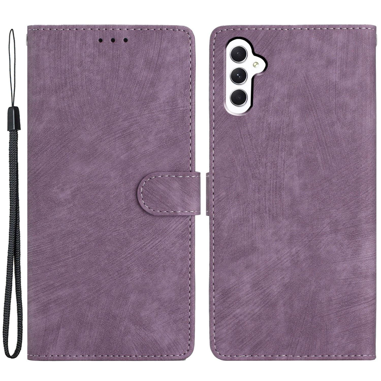 

For Samsung Galaxy A26 5G Case with Card Clots Skin-Touch PU Leather Phone Cover Stand Purple
