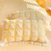 Kawaii Princess Seersucker Bedding Set For Girls Washed Cotton Korean Style Luxury Ruffle Lace Quilt Cover Queen Size Bed Skirt