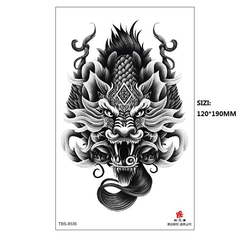 Traditional Men'S Totem Big Spider Dragon Water Transfer Simulation Tattoo Disposable Tattoo Sticker