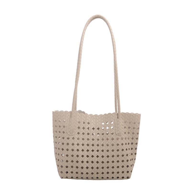 High-looking, Fashionable And Western-style Woven Vegetable Basket, Hollow Bag, Shoulder Tote Bag, Personalized Trendy Large-capacity Armpit Bag