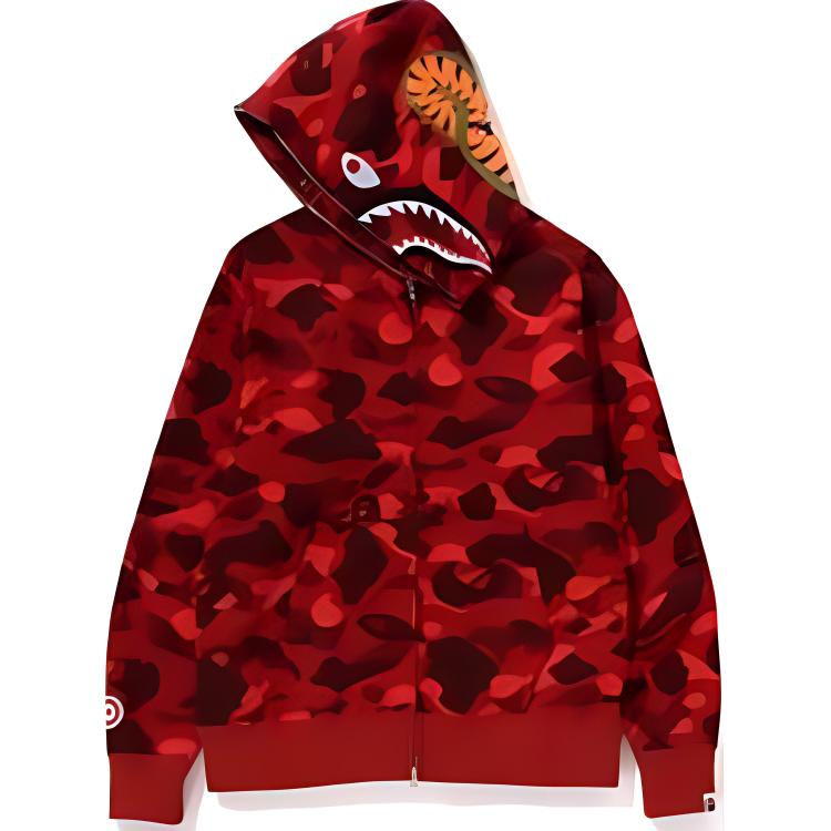 Bape Color Camo Shark Wide Fit Full Zip Double Hoodie 1K20-115-007