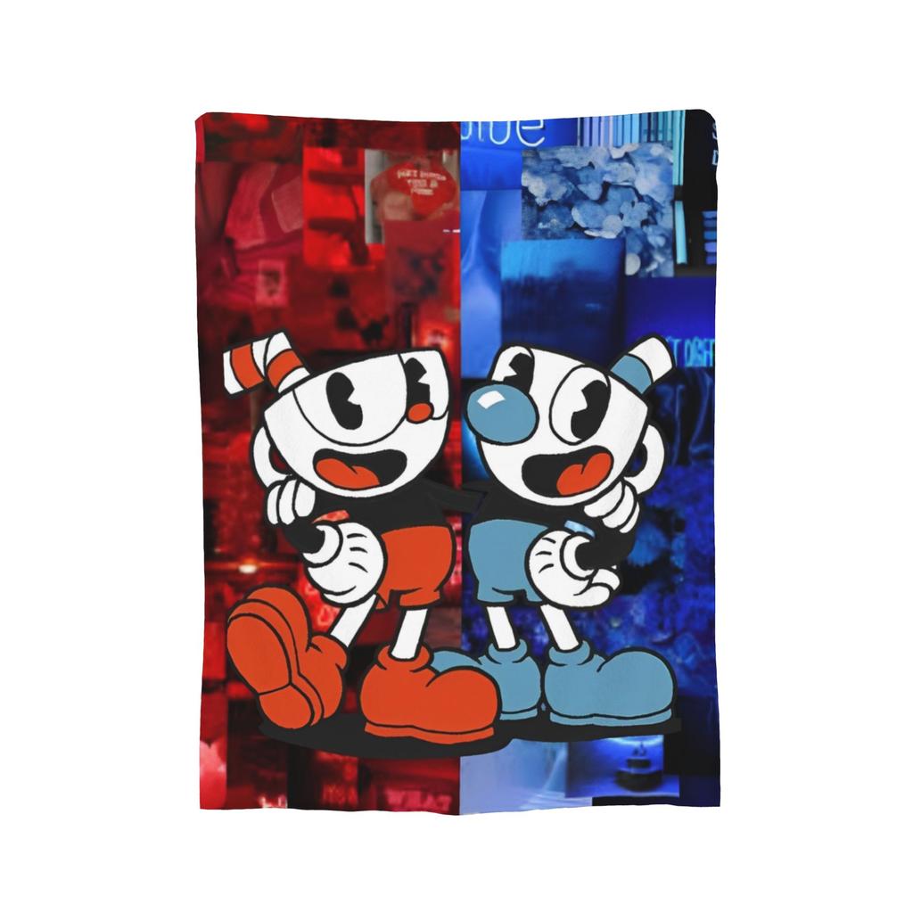 Cupheads Video Game Art Blankets Flannel Super Warm Throw Blankets for Outdoor Travel Bedroom Quilt