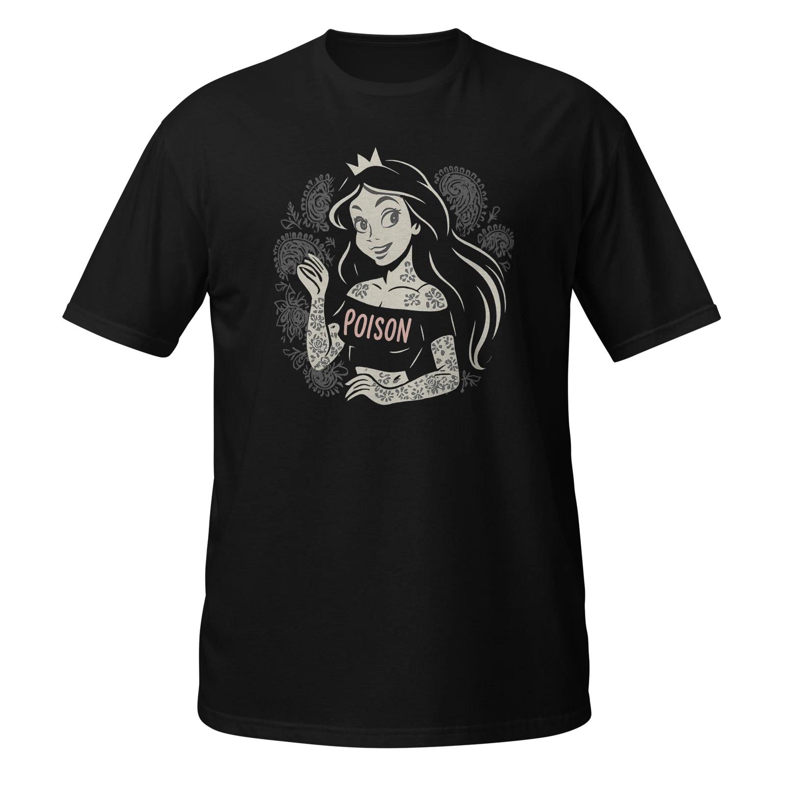Rock Princess Unisex T-Shirt Disney Cartoon Girl Biker Tattoo Woman Pretty Fun S
