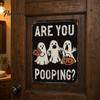 Retro Halloween Decor Wall Sign, Pumpkin Ghost Bathroom Metal Party Ornaments Art Witch Cat Festival Sign for Bar Home Room Vintage Signs