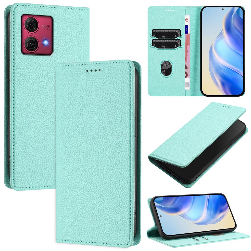For Motorola Moto G84 5G Wallet Case RFID Blocking Litchi Texture Leather Mobile Cover