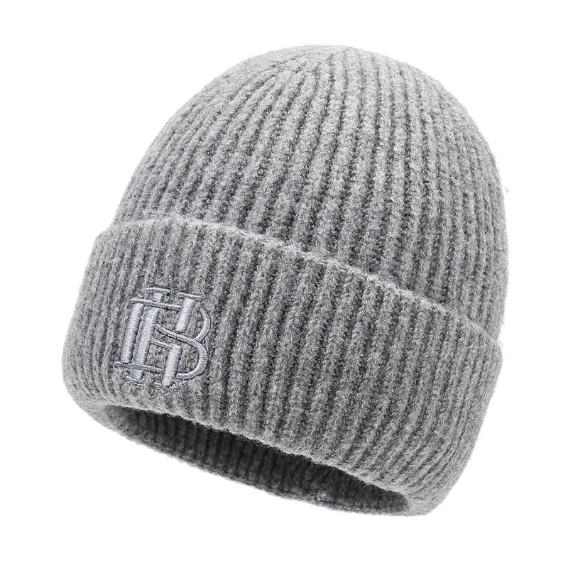 Autumn Winter Men's Hat Knitted Velvet Warm Cap Outdoor Young and Middle-Aged Wind-Proof Cap