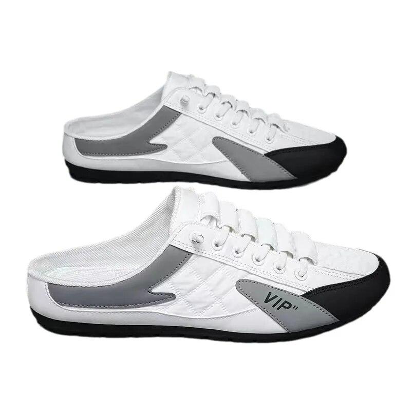 Fashion Men New Style Lat-soled Wild Flat-bottomed Summer Thin Section Baotou Half Slippers