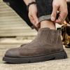 Fashion 2024 Brand Suede Leather Men Chelsea Boots Designer Italy Dress Boots Men Fashion Casual Warm Plush Business Ankle Boots