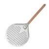12/14 Inch Round Pizza Turning Peel Hard Anodized Aluminum Perforated Pizza Paddle with Wood Handle Homemade Oven Pizza Shovel
