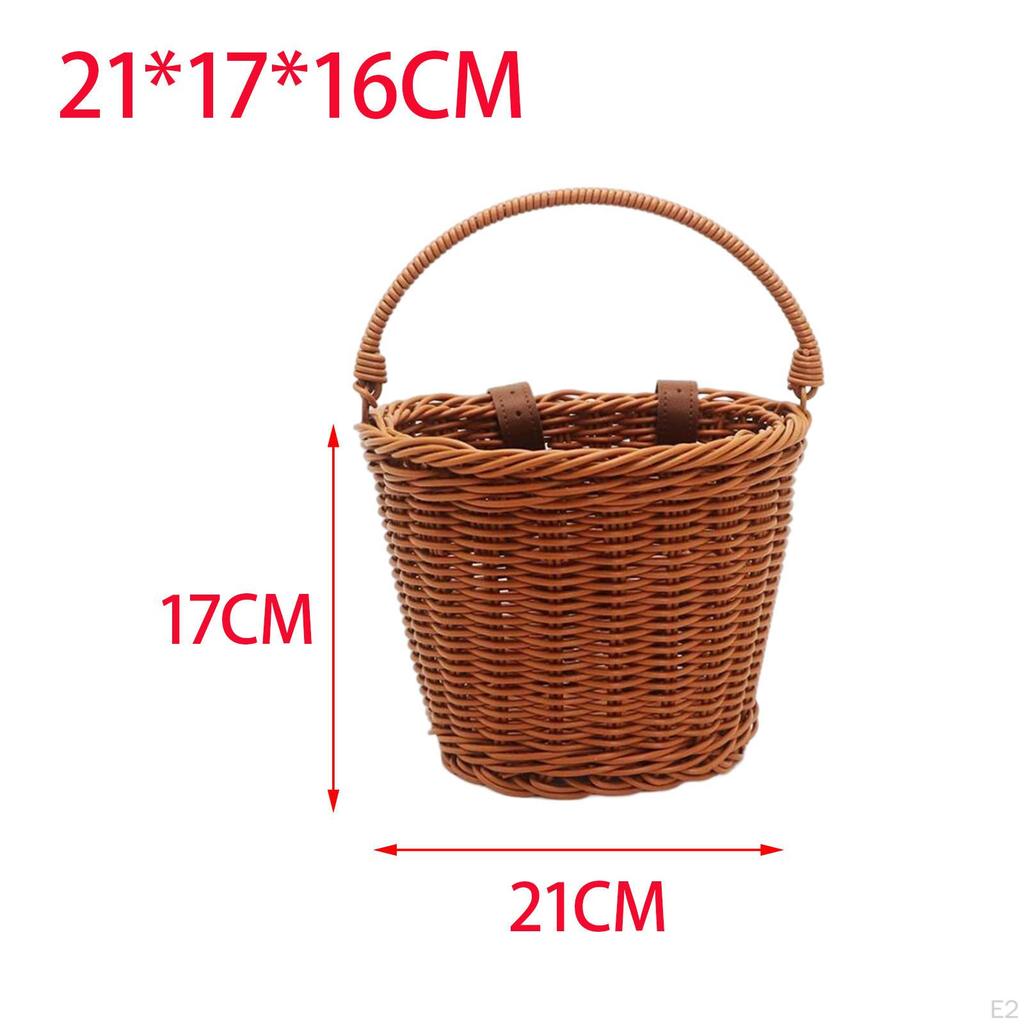 Children's Basket, Kids Bike Detachable Electric Woven Front with Handle
