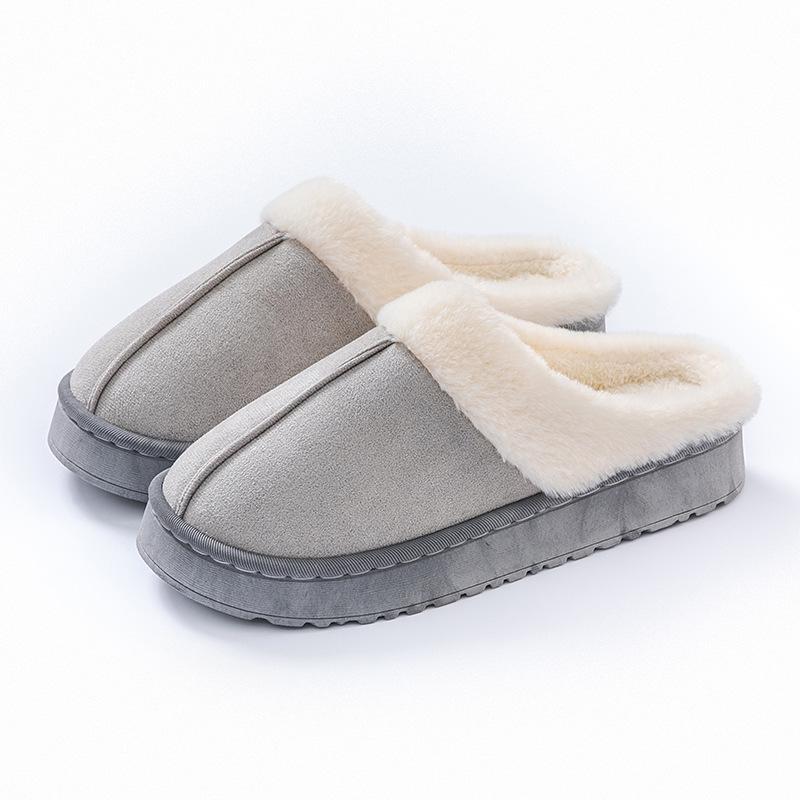 Women's High-Top Cotton Slippers, Winter Non-Slip Indoor/Outdoor, Thick Plush, Full-Wrap, Casual Warm Shoes