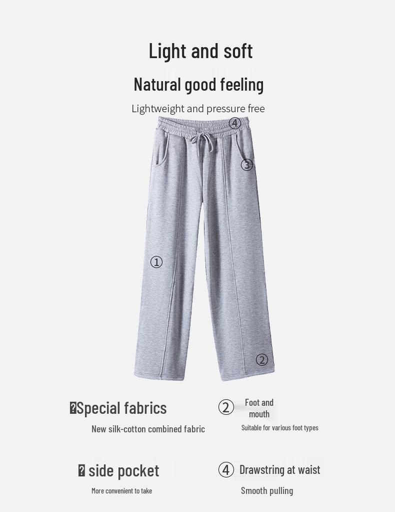 Maulbeerseide Gebürstet Warm Lässig Gerades Bein Hose - Bequem, Sportlich, Herbst/Winter 5152