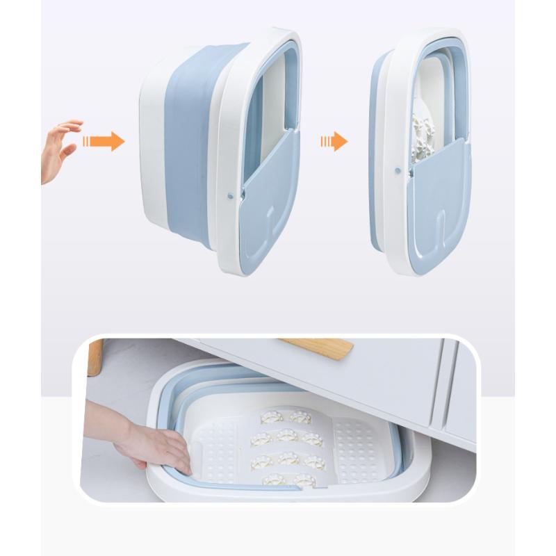 Collapsible Footbath Plain Foaming Massage Bucket  Foldable Bucket Foot Bath Bucket Bathroom Foot Wash Basin Laundry Baskets