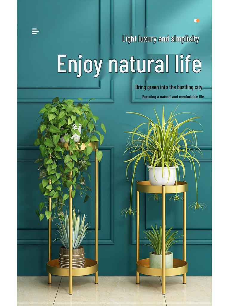 Elegant Multi-Tier Wrought Iron Indoor Plant Stand for Balcony or Living Room