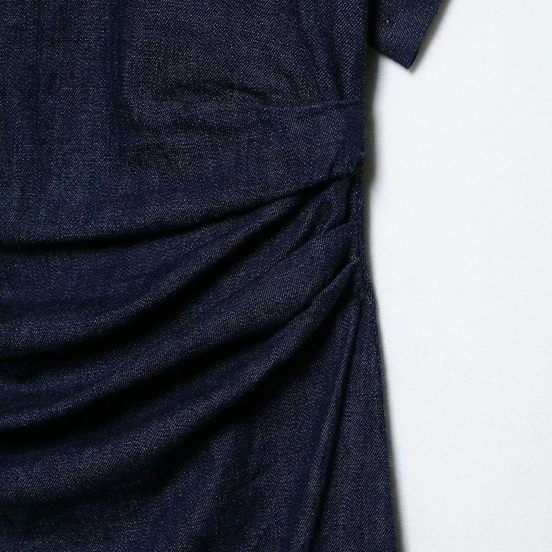 Kaslead New Women clothes Western Style Fashion Pleat Decorative Midi Dress 2949029