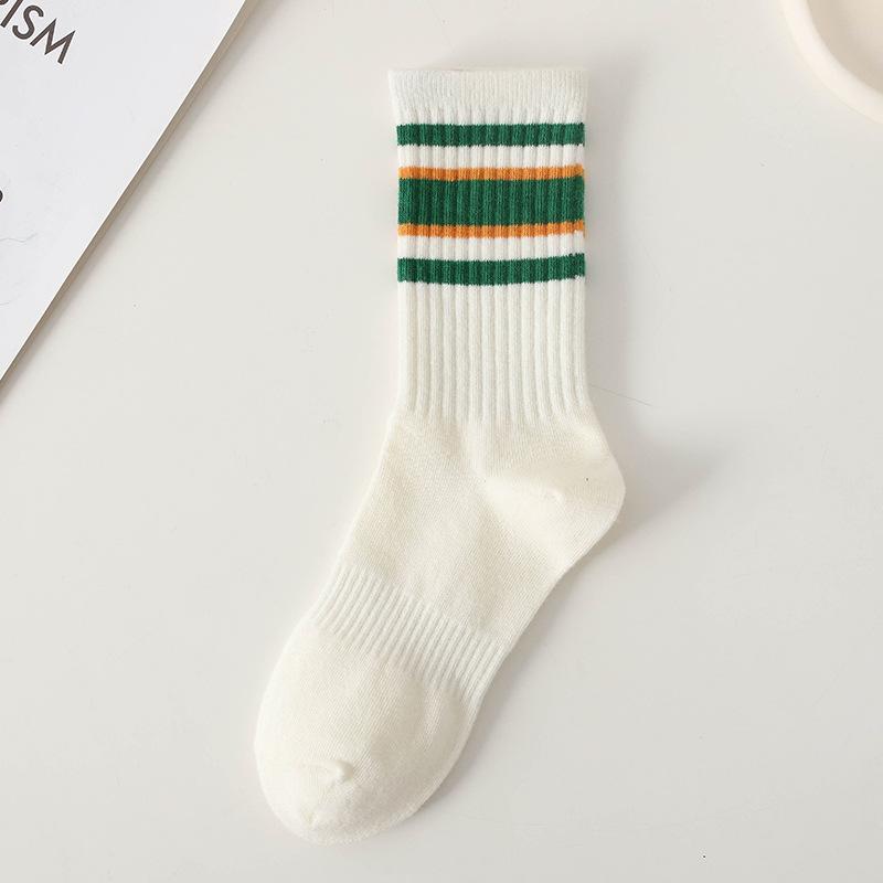 Women's Summer Comfortable Breathable Simple College Style Striped Tube Cotton Socks